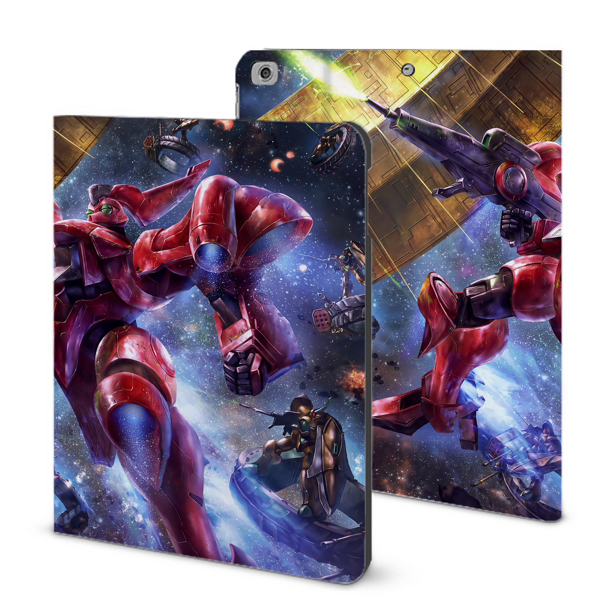 （画像用） 機動戦士ガンダム Mobile Suit Gundam IPad ケース ブック型 PUレザー TPU 耐衝撃 軽量 薄型 ペン収納なし 全面保護 IPad 各モデル対応
